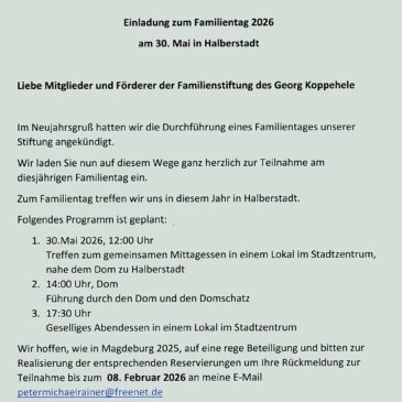 Einladung zum Familientag 2026